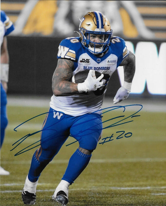 Signed Brady Oliveira Winnipeg Blue Bombers Autographed 8x10 Photo #2 Original