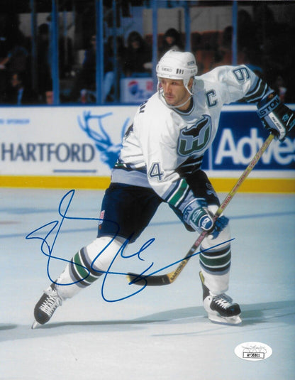 Signed Brendan Shanahan Hartford Whalers 8x10 Photo #4 with JSA Authentication