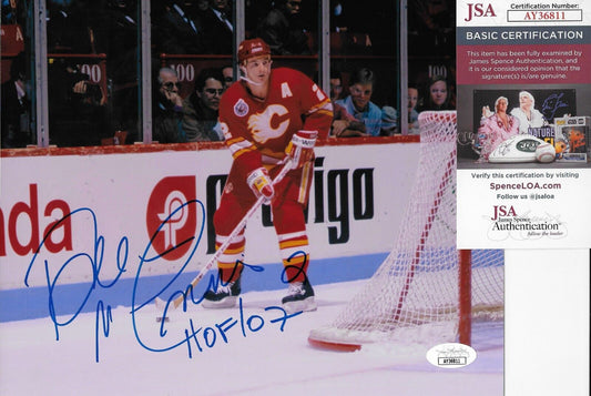 Signed Al MacInnis Calgary Flames H of F 8x10 Photo #3 with JSA Authentication