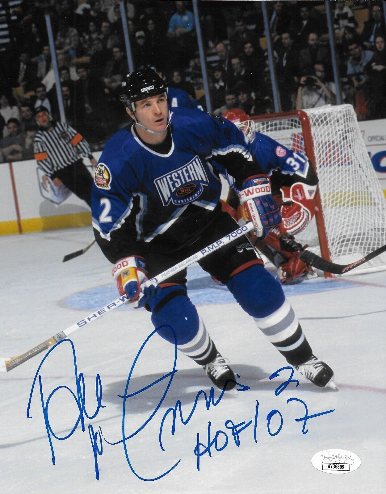 Signed Al MacInnis St. Louis Blues All Star 8x10 Photo #2 w JSA Authentication