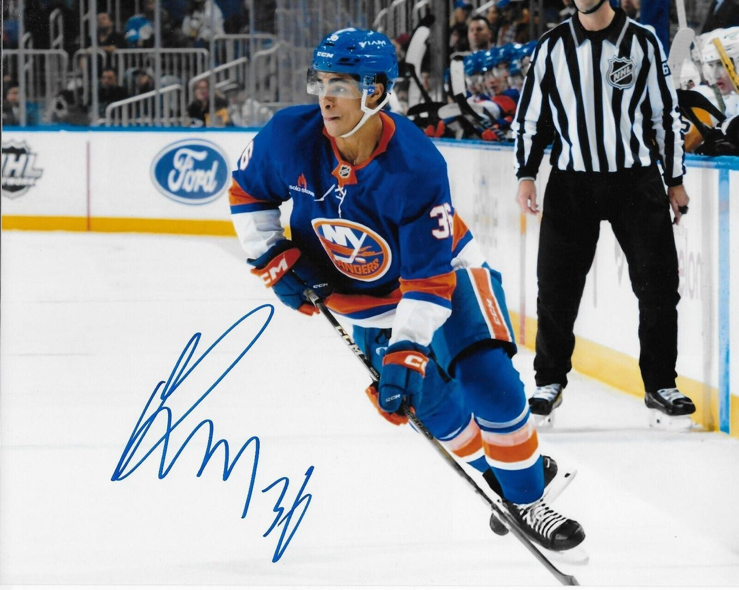 Photo autographiée 8x10 signée Isaiah George des Islanders de New York #2