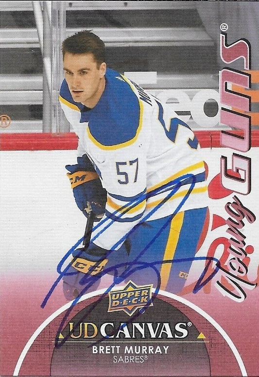 Signed Brett Murray UD Young Guns Canvas 2021-22 Buffalo Sabres Rookie Card