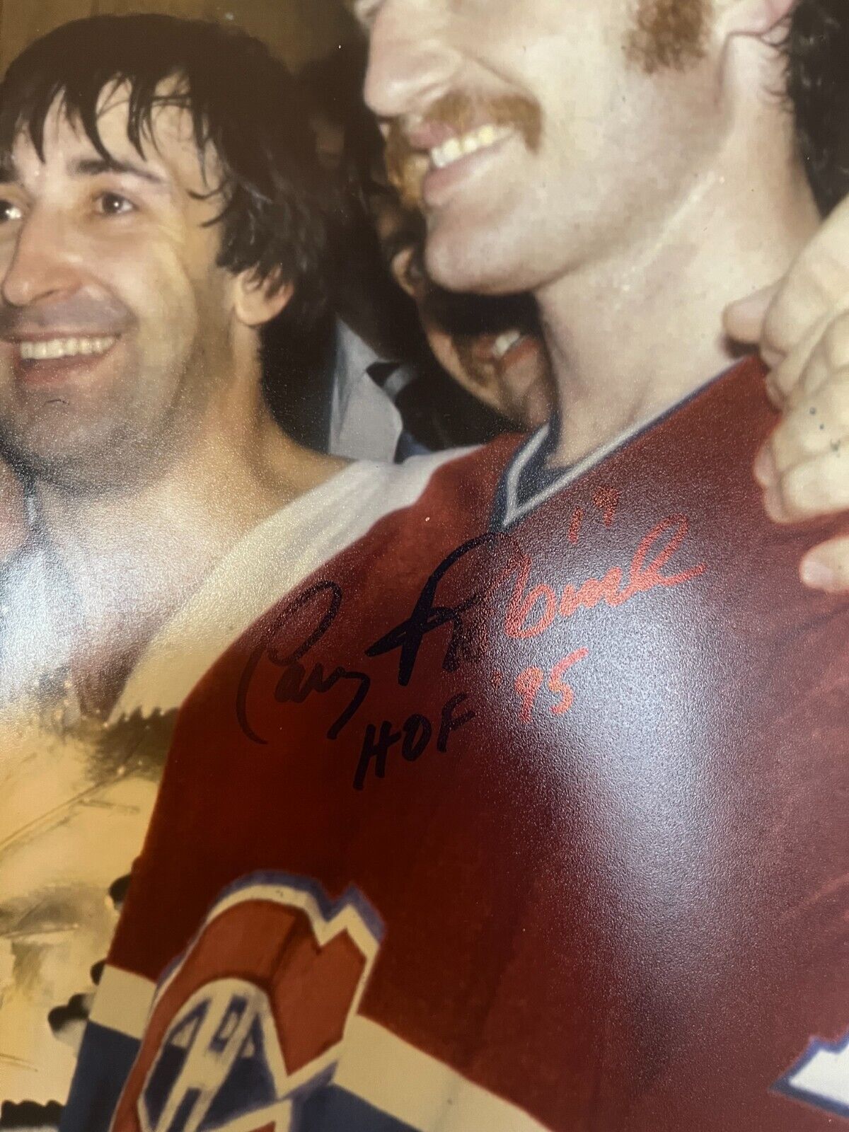 Signed Canadiens Serge Savard Guy Lapointe Larry Robinson 11x14 Photo w JSA 1b