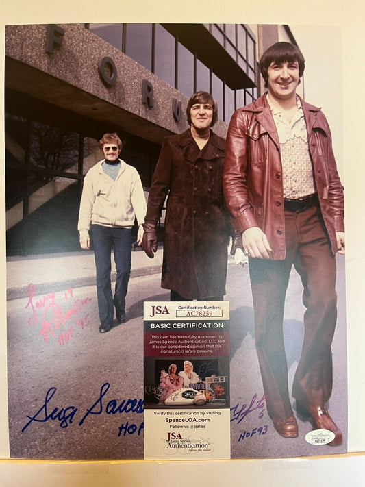 Signed Canadiens Serge Savard Guy Lapointe Larry Robinson 11x14 Photo w JSA 1c