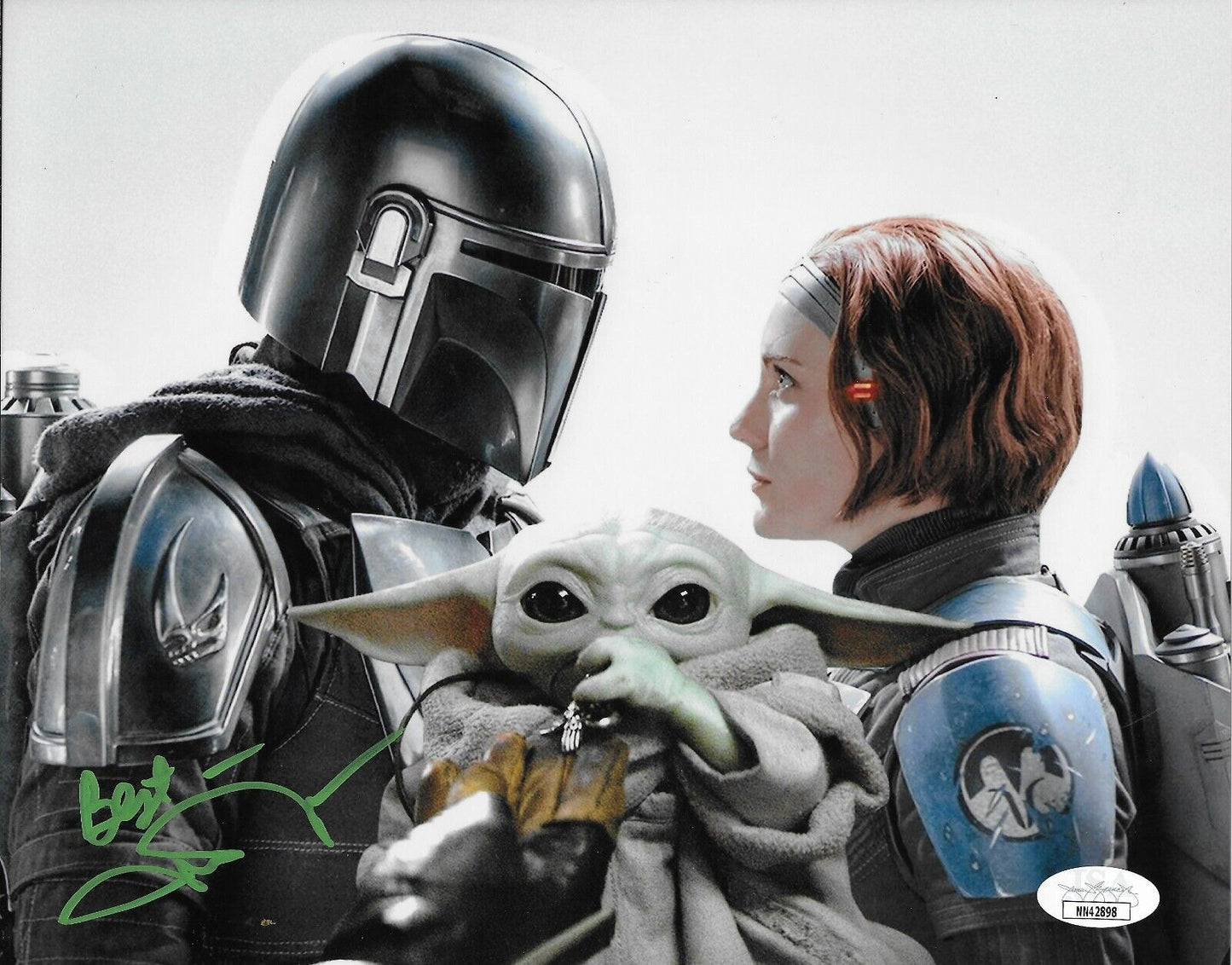 Signed John Rosengrant Star Wars Baby Yoda 8x10 photo #2 with JSA Authentication