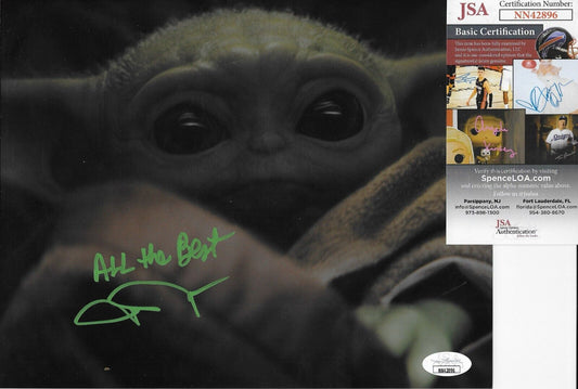 Photo 8x10 de Baby Yoda Star Wars n°3 signée par John Rosengrant avec authentification JSA