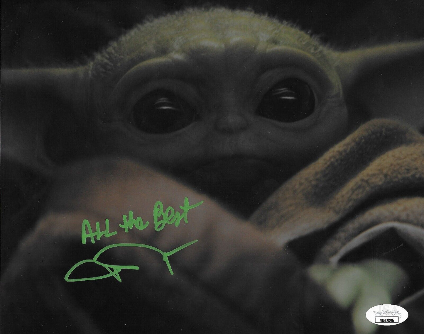 Signed John Rosengrant Star Wars Baby Yoda 8x10 photo #3 with JSA Authentication