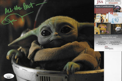 Signed John Rosengrant Star Wars Baby Yoda 8x10 photo #4 with JSA Authentication