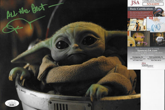 Photo 8x10 de Baby Yoda Star Wars n°4 signée par John Rosengrant avec authentification JSA 