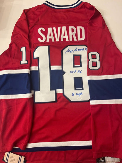 Autographed Fanatics Montreal Canadiens HOF  Serge Savard Jersey JSA 2 Insc