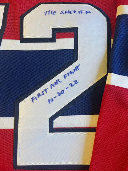 Signed Authentic Fanatics Montreal Canadiens Arber Xhekaj Jersey with JSA 2 insc