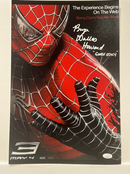 Signed Bryce Dallas Howard Spiderman 12x18 Photo Actress JSA Gwen Stacey