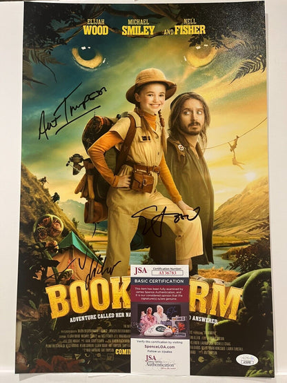 Photo signée Bookworm 12x18 Elijah Wood Nell Fisher Ant Timpson Acteur JSA