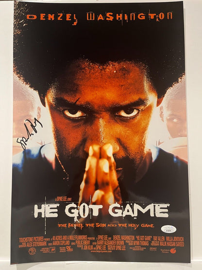 Signed He Got Game 12x18 Photo Director Spike Lee  Actor JSA