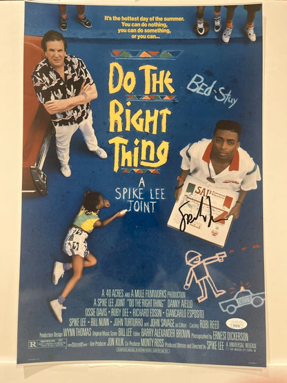 Signed Do the Right Thing 12x18 Photo Director Spike Lee  Actor JSA