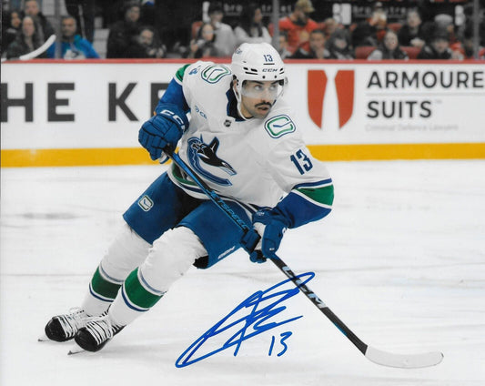 Photo autographiée 8x10 signée Arshdeep Bains Vancouver Canucks #1 Original