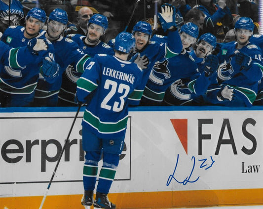 Signed Jonathan Lekkerimaki Vancouver Canucks Autographed 8x10 Photo #3 Original