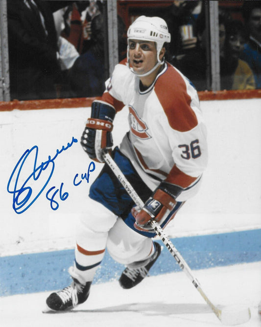 Signed Sergio Momesso Montreal Canadiens w 86 Cup 8x10 Photo #2 Private Signing