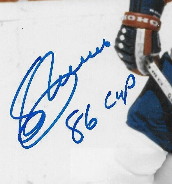 Photo 8x10 signée Sergio Momesso Canadiens de Montréal avec la Coupe 86 #2 Signature privée