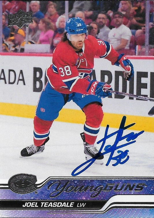 Carte de recrue signée Joel Teasdale UD Young Guns 2023-24 des Canadiens de Montréal