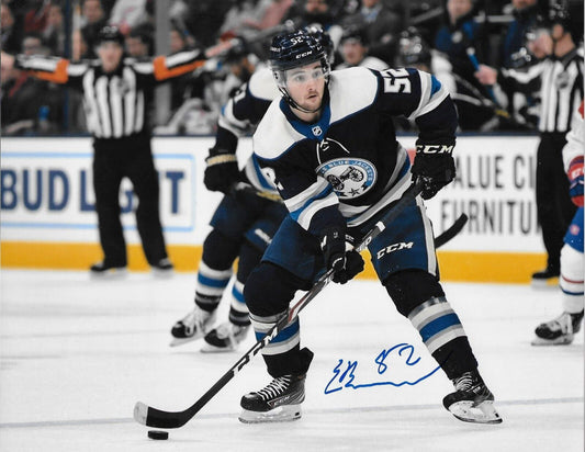Signed Emil Bemstrom Columbus Blue Jackets Penguins 8x10 Photo #1 Original