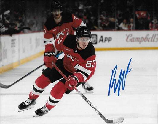Signed Jesper Bratt New Jersey Devils Autographed 8x10 Photo #2 Original