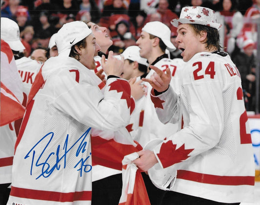 Signed Brennan Othmann New York Rangers Team Canada 8x10 Photo #4 Original