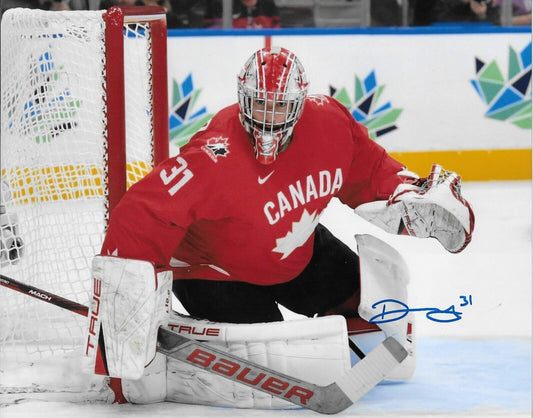 Signed Team Canada Dylan Garand World Juniors New York Rangers 8x10 Photo #1