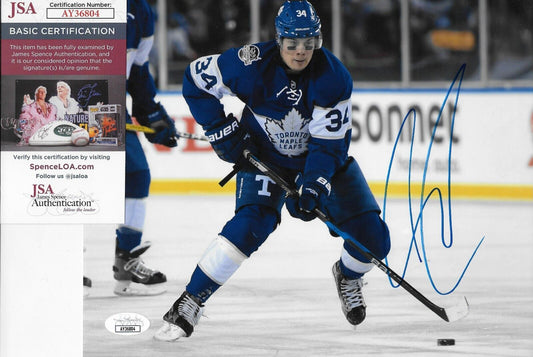 Signed Austin Mathews Toronto Maple Leafs 8x10 Photo #1 with JSA Authentication