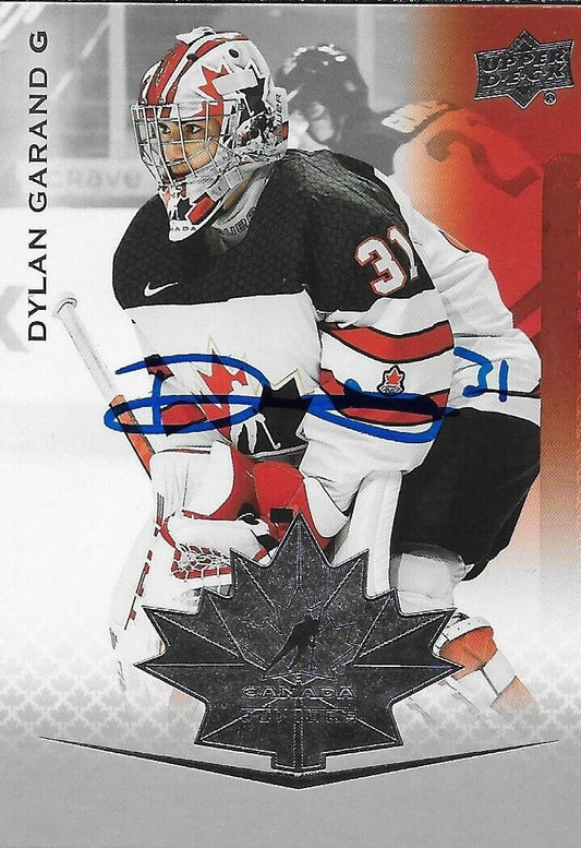 Signed Dylan Garand 2021 Team Canada Juniors UD New York Rangers Prospect Card