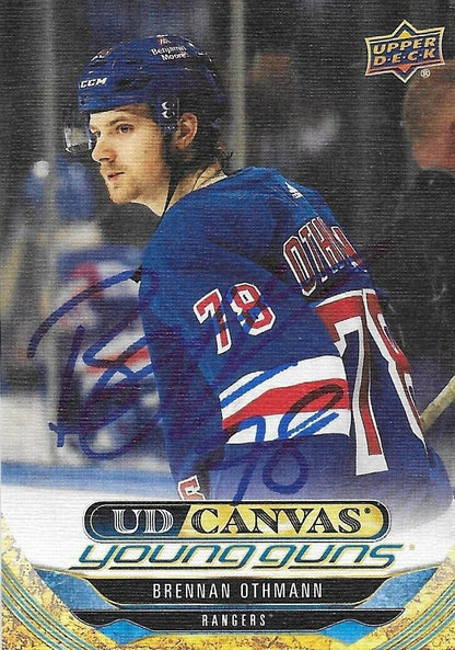 Signed Brennan Othmann UD Canvas Young Guns 2024-25 New York Rangers Rookie Card