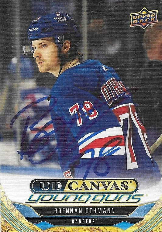 Signed Brennan Othmann UD Canvas Young Guns 2024-25 New York Rangers Rookie Card