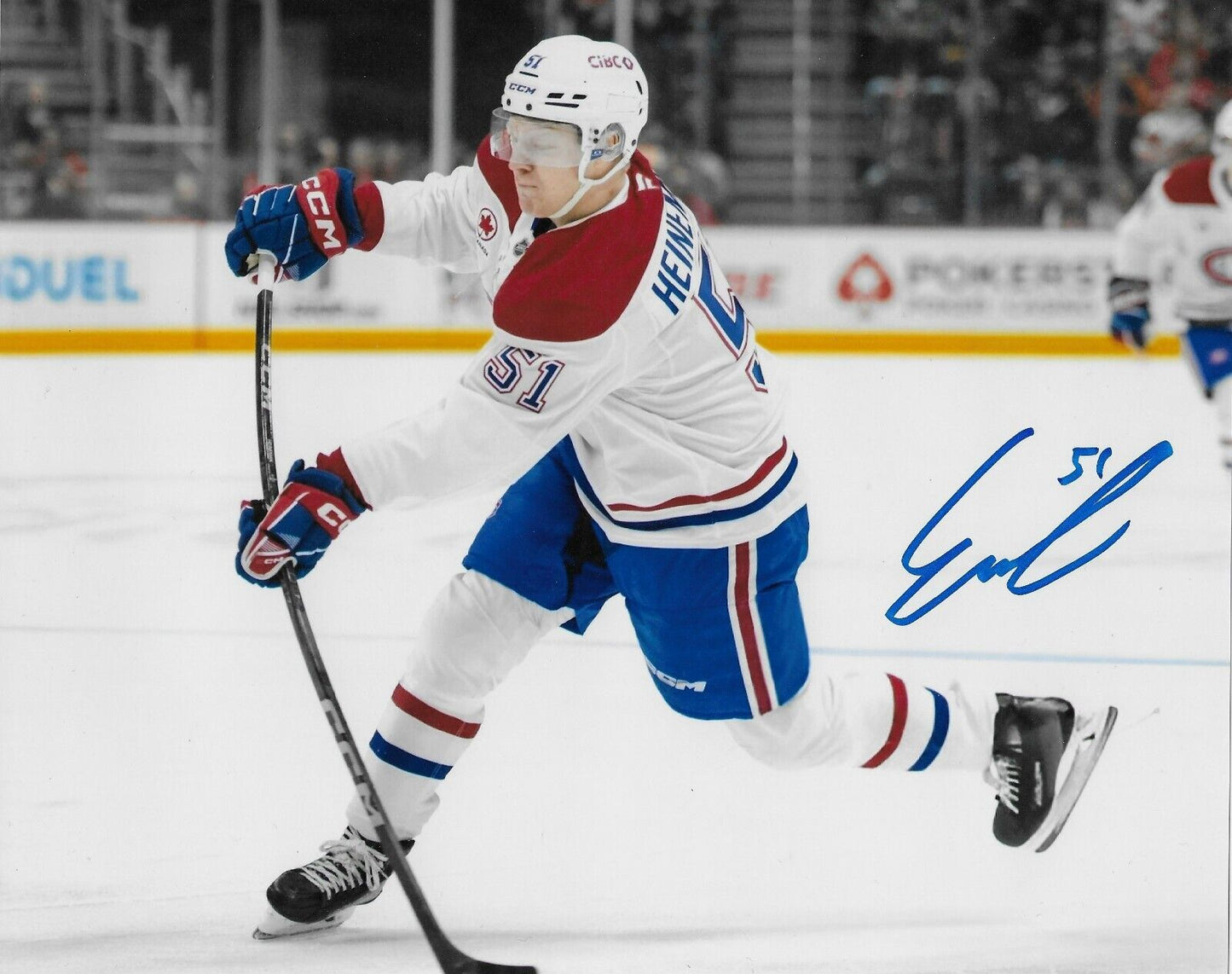 Signed Emil Heineman Montreal Canadiens 8x10 Photo #5 Original Private Signing