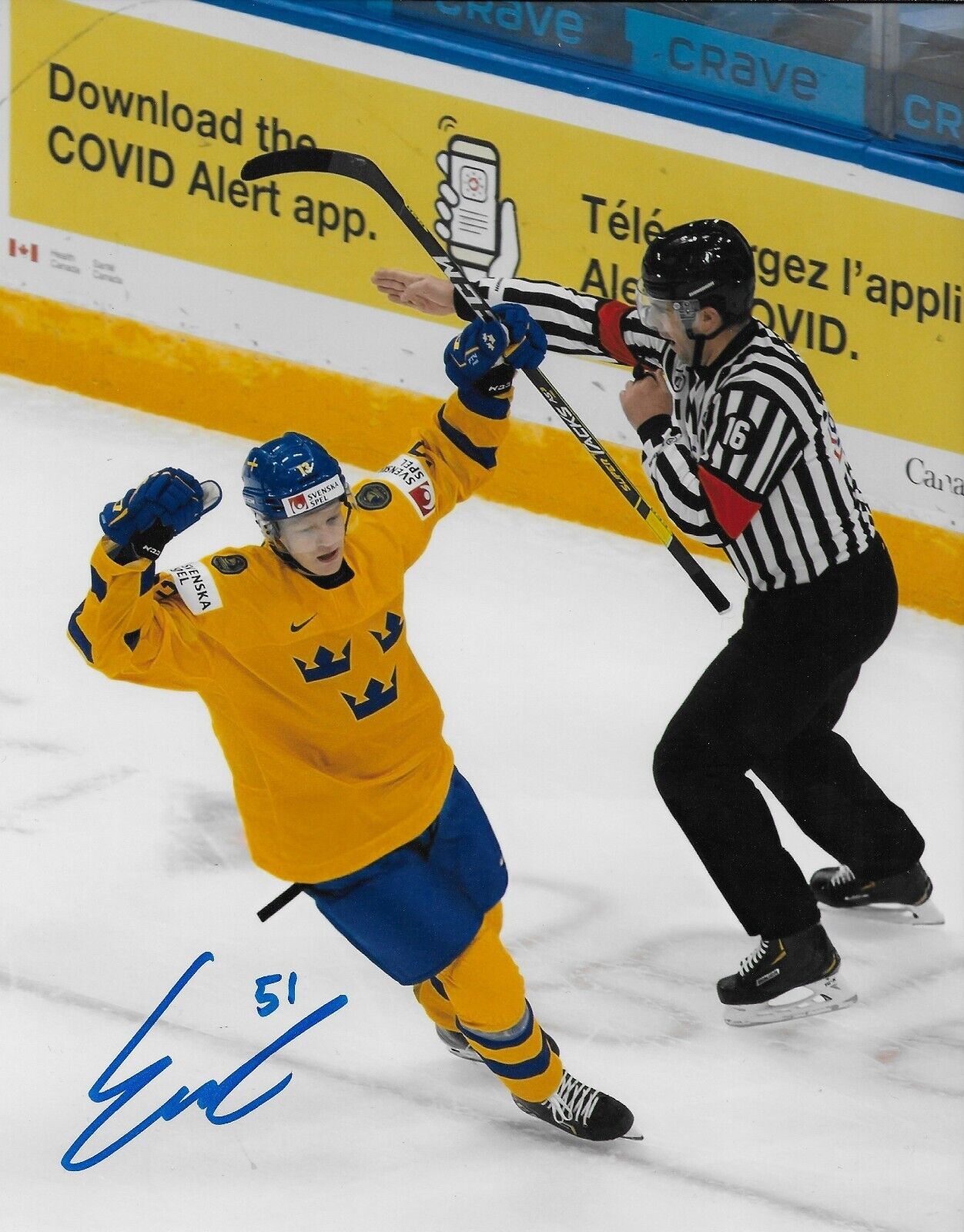 Signed Emil Heineman Montreal Canadiens Team Sweden 8x10 Photo 8 Private Signing