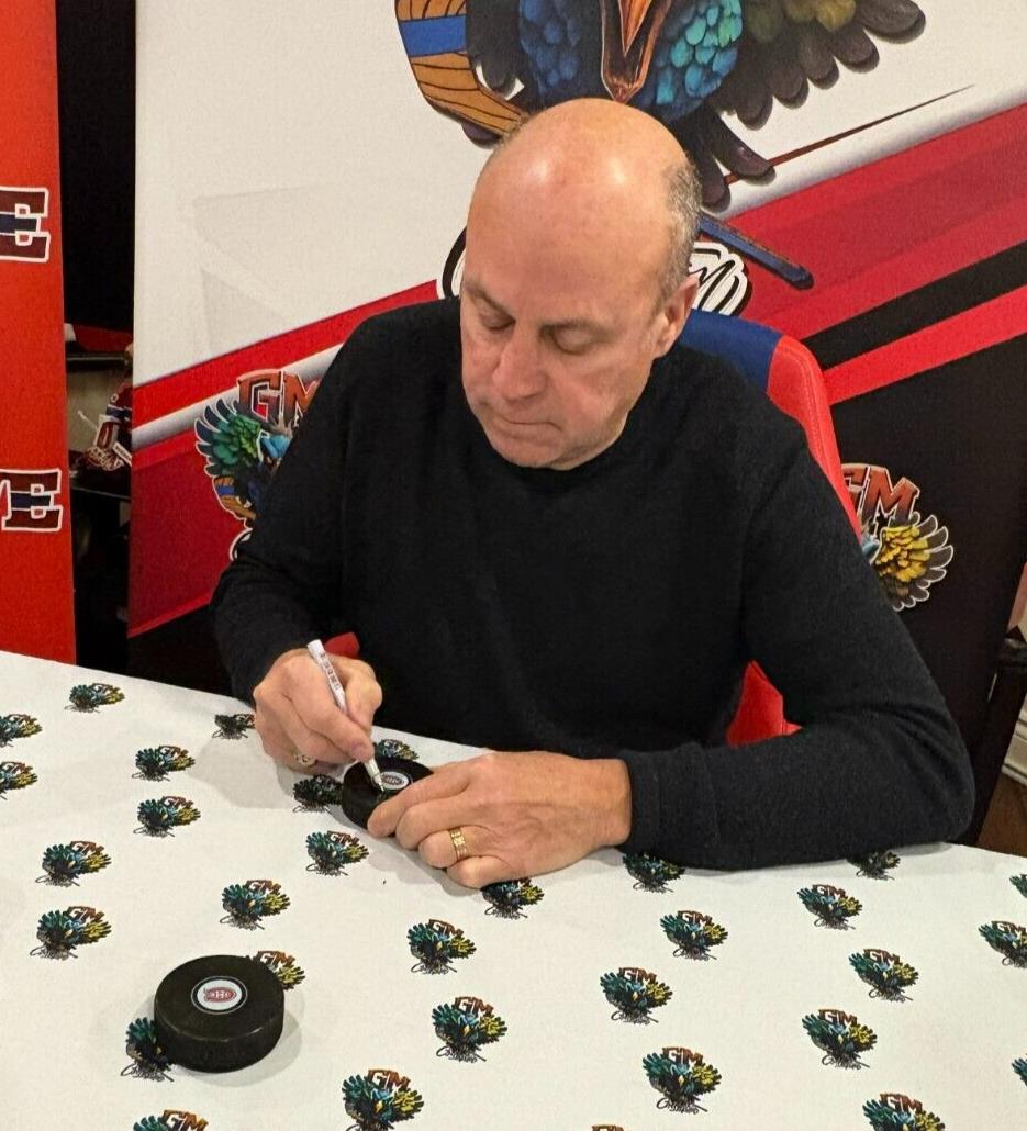 Signed Rick Green Montreal Canadiens Hockey Puck with 86 Cup Private Signing