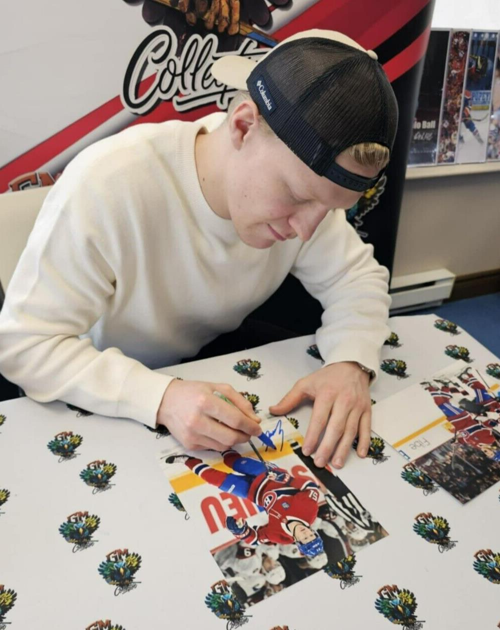 Signed Emil Heineman Montreal Canadiens Hockey Puck Inscribed Private Signing
