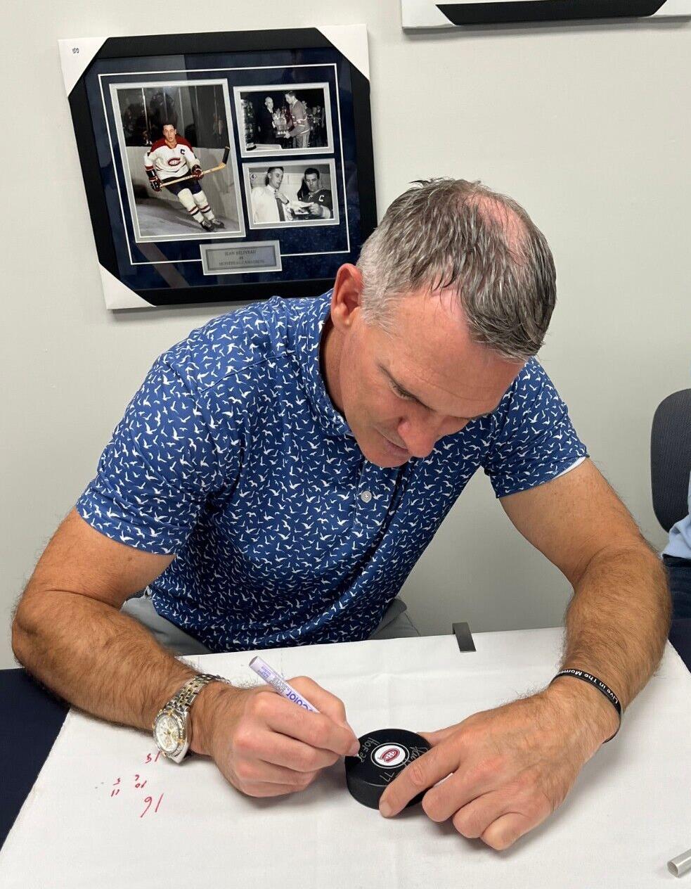 Signed Pierre Turgeon Hockey Hall of Fame Puck HOF 23 Inscription Private Signin