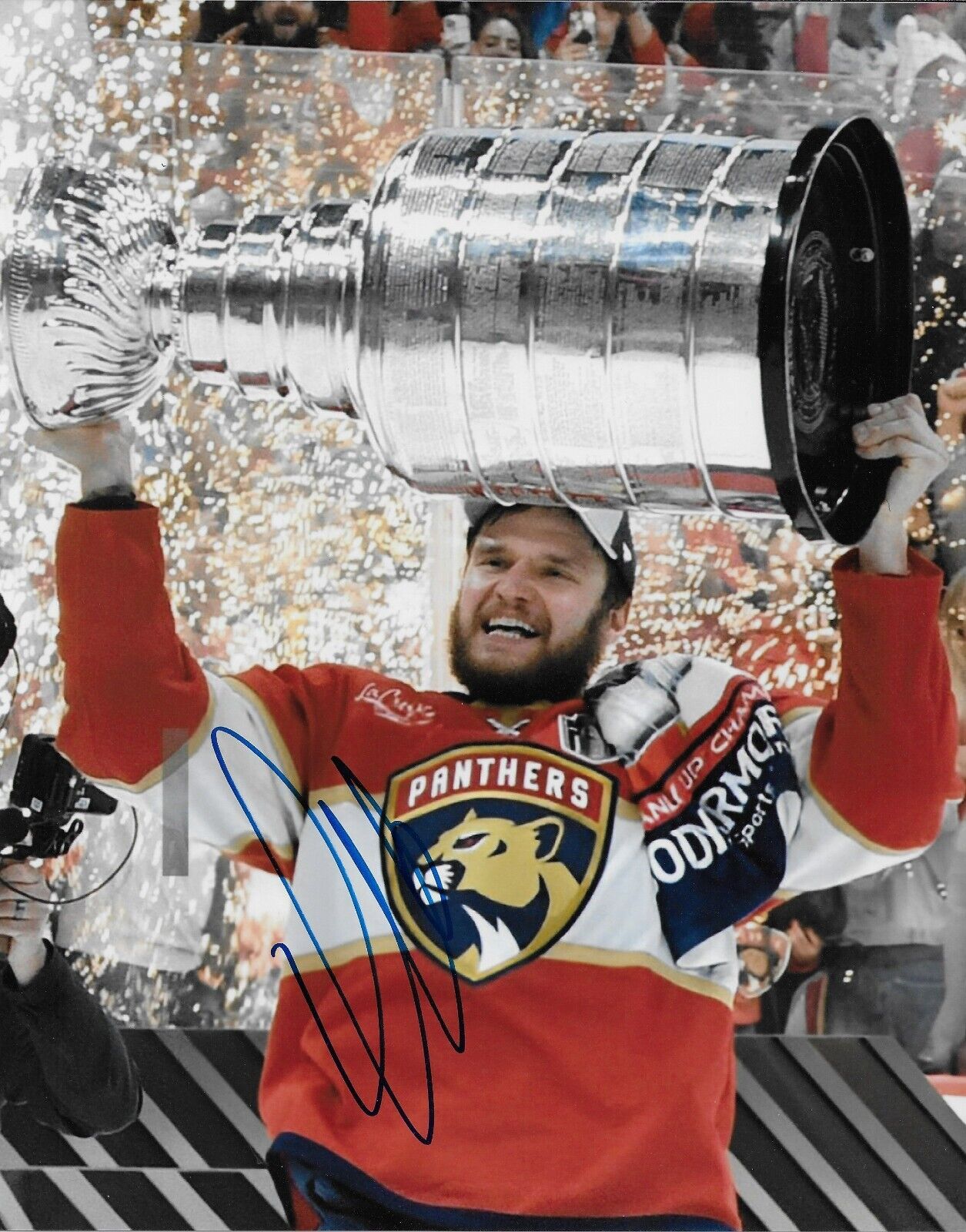 Signed Aleksander Barkov Florida Panthers Stanley Cup 8x10 Photo #5 Original