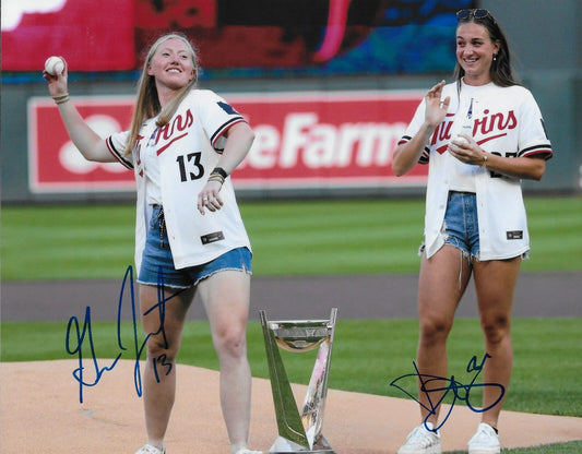 Signed Grace Zumwinkle Taylor Heise PWHL Minnesota Frost 8x10 Photo #1 Original