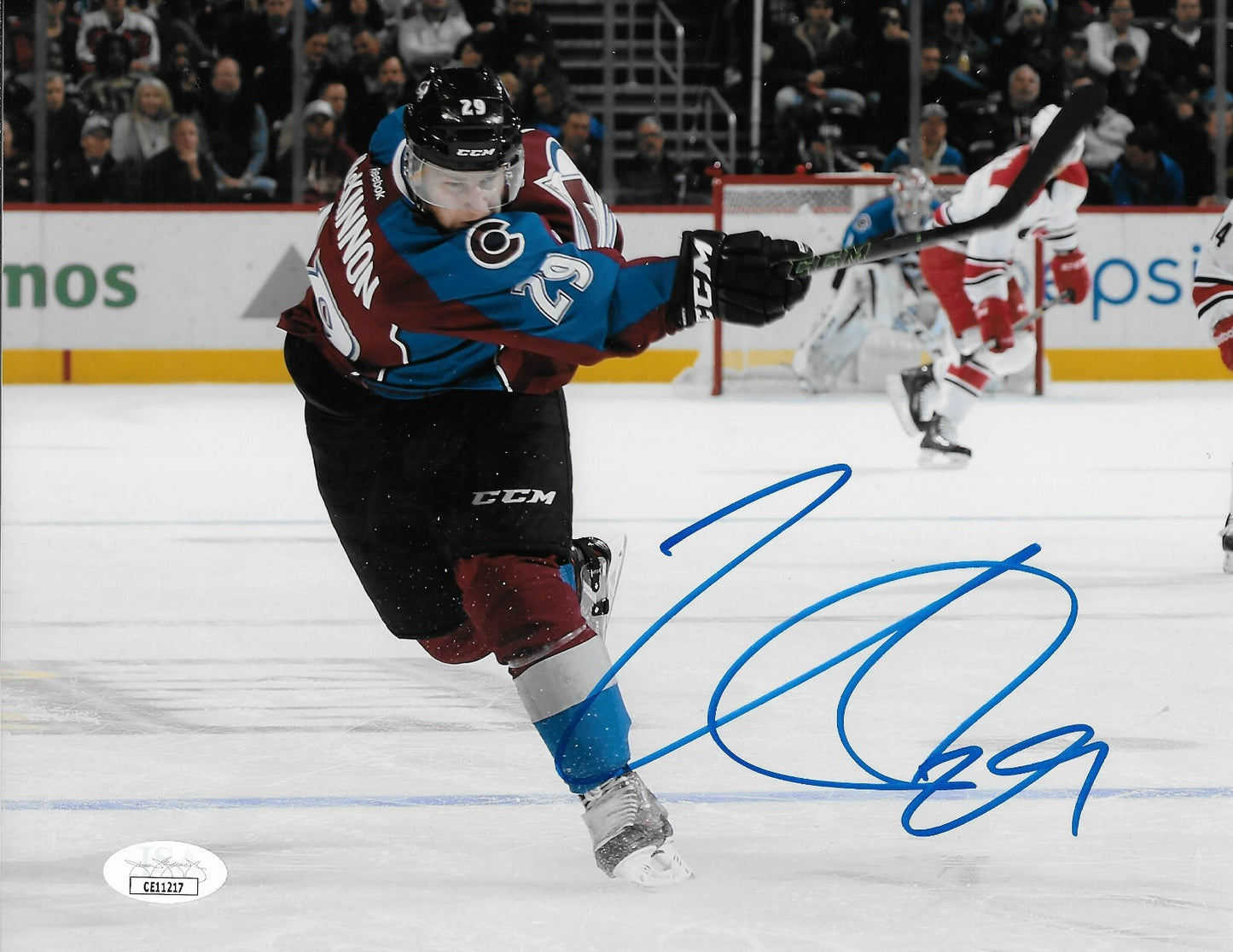 Signed Nathan MacKinnon Colorado Avalanche 8x10 Photo #1 w JSA Authentication