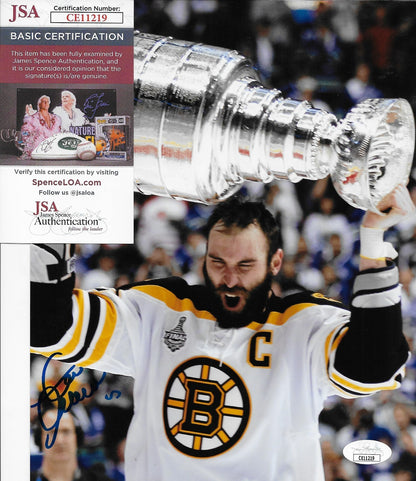 Signed Zdeno Chara Boston Bruins Stanley Cup 8x10 Photo #1 w JSA Authentication