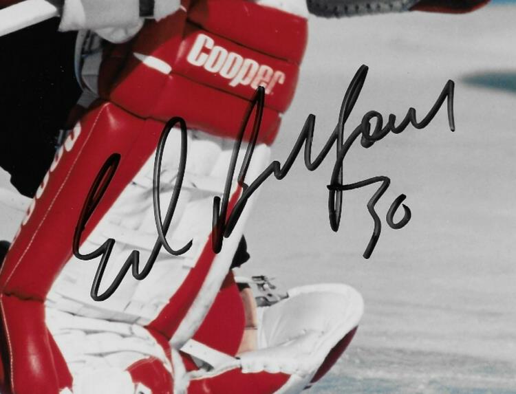 Signed Ed Belfour Chicago Blackhawks Goalie 8x10 Photo #1 w JSA Authentication