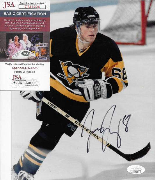 Signed Jaromir Jagr Pittsburgh Penguins 8x10 Photo #1 with JSA Authentication