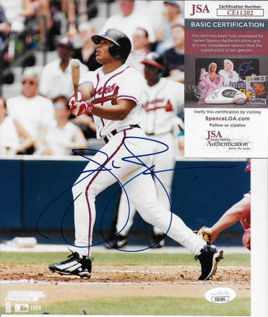 Signed  Andrew Jones Atlanta Braves Autographed 8x10 Photo #2 JSA Authentication