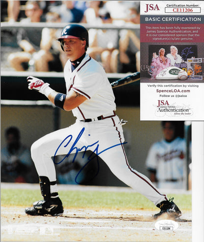 Signed Chipper Jones Atlanta Braves Autographed 8x10 Photo #1 JSA Authentication