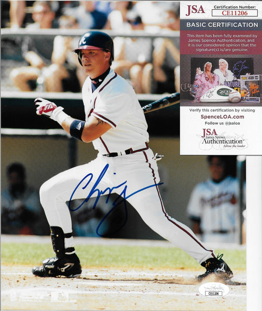 Signed Chipper Jones Atlanta Braves Autographed 8x10 Photo #1 JSA Authentication