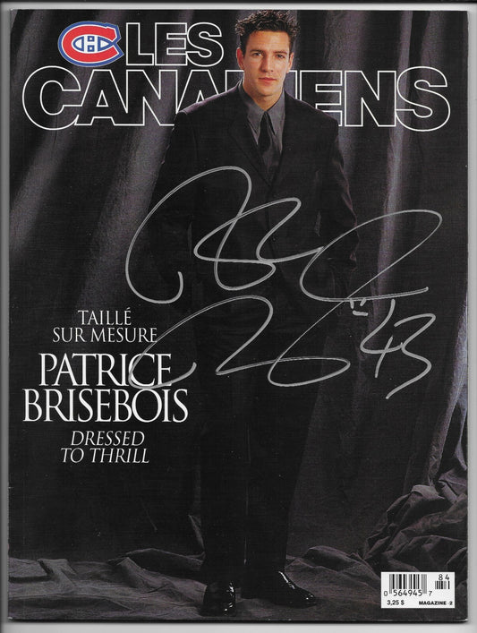 Signed Patrice Brisebois Montreal Canadiens Autographed Les Canadiens Magazine