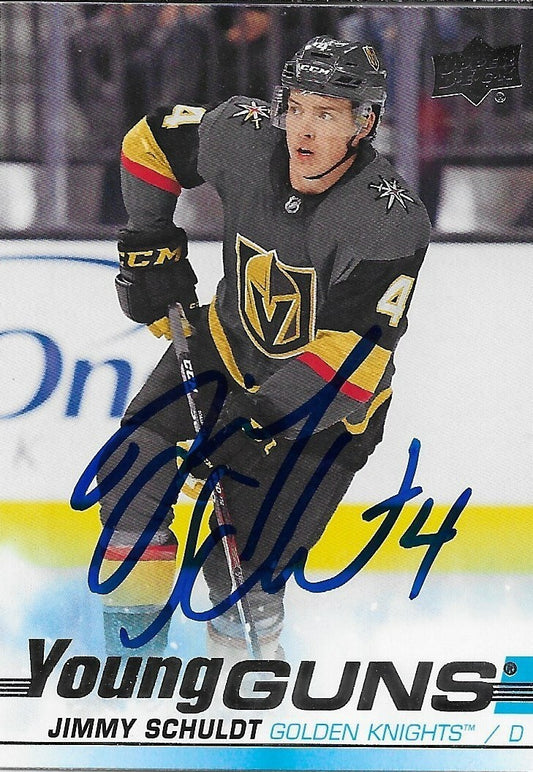 Signed Jimmy Schuldt Young Guns 2019-20 UD Vegas Golden Knights Rookie Card