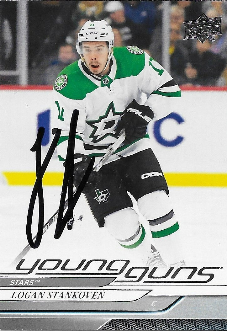 Signed Logan Stankoven Young Guns 2024-25 UD Dallas Stars Rookie Card