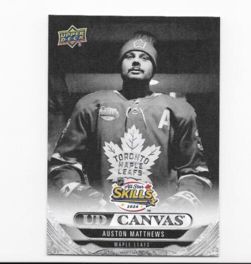 Auston Matthews 2024-25 Upper Deck Extended Canvas Skills Black and White c399